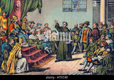 Martin Luther in der imperialen Diät oder Reichstag zu Worms, Wormser, 1521 Stockfoto