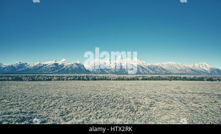 Farbe getönt Berglandschaft, Grand-Teton-Nationalpark, Wyoming, USA. Stockfoto