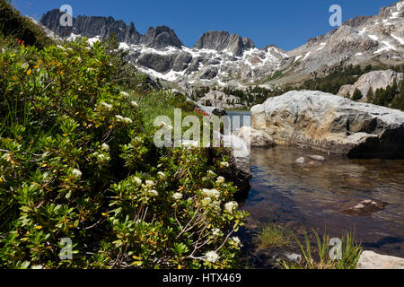 CA03027-00... Kalifornien - Ediza-See und der Ritter in die Ansell Adams Wilderness Area. Stockfoto