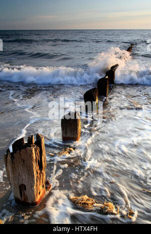 Sonnenuntergang bei Flut, Barmouth, Wales, Europa Stockfoto