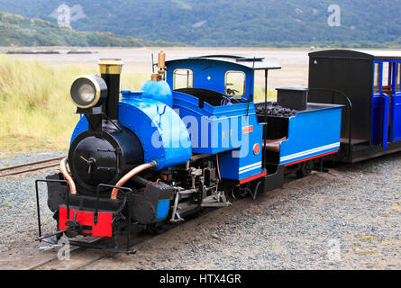 "Sherpa" 0-4-0 Leerlauf Saddletank an Penrhyn Punkt auf Fairbourne Railway, Fairbourne, Wales, Europa Fairbourne Railway, Fairbourne, Wales, Stockfoto