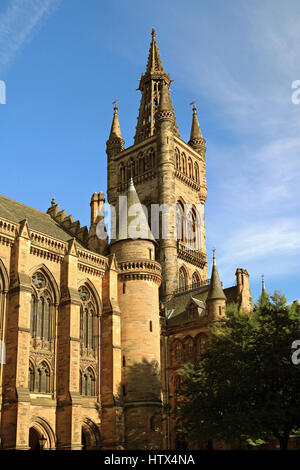 Historische Universität Glasgow Tower. Schottland, Vereinigtes Königreich Stockfoto