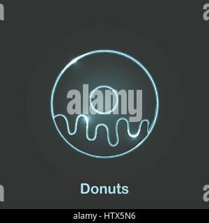 Neon Essen Symbol Vektor-illustration Stock Vektor