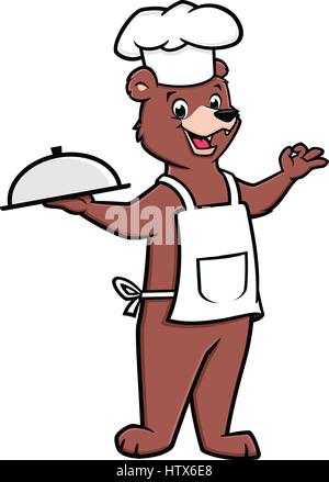 Cartoon Chef Bär Stock Vektor