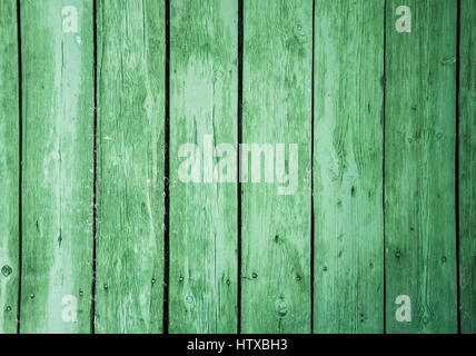 Hintergrund der Holzbretter mit abblätternde Farbe grünen Stockfoto