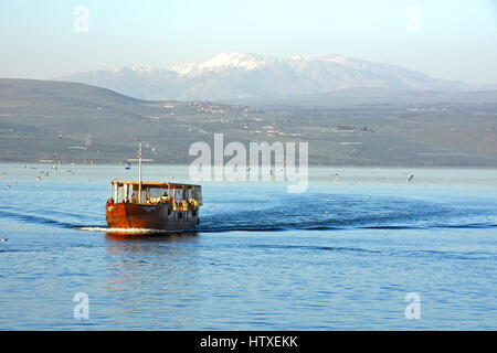 Schifffahrt auf dem See Genezareth, Israel Stockfoto