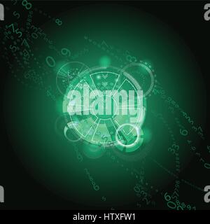 Abstrakte Zukunftstechnologie Konzept Hintergrund grün mit Linien in einer Diagonalen, Vektor-Illustration für Ihr Design. Stock Vektor