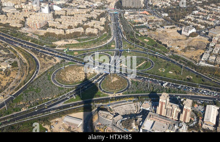 Teheran, IRAN-Ansicht von Teheran vom Milad Tower - Iran, Milad Tower, Schatten von Milad. Stockfoto