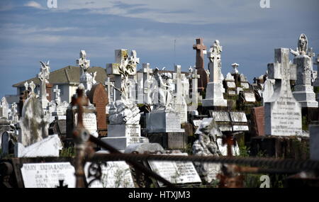 Waverley Cemetery ist ein Staat denkmalgeschützten Friedhof an einem legendären Ort in Sydney. Es ist bekannt für seine weitgehend intakten viktorianischen und edwardianischen monu Stockfoto