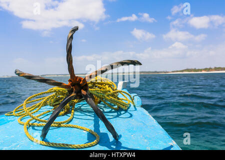 Alte Anker vor ein Boot. Stockfoto