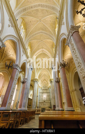 Innenraum der Kathedrale Kirche, Chiesa Madre, Erice, Sizilien, Italien Stockfoto