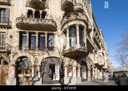 Der Casa Lleó Morera entworfen vom bekannten Modernisme Architekten Lluís Domènech ich Montaner Stockfoto