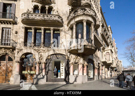 Der Casa Lleó Morera entworfen vom bekannten Modernisme Architekten Lluís Domènech ich Montaner Stockfoto