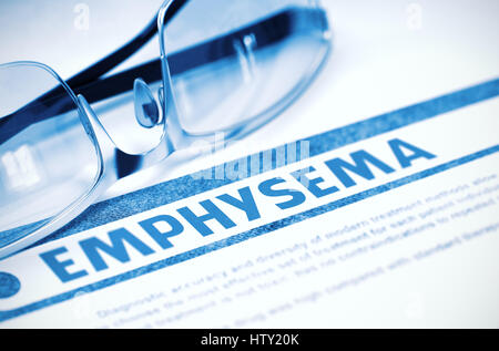 Diagnose - Emphysem. Medizinisches Konzept. 3D Illustration. Stockfoto