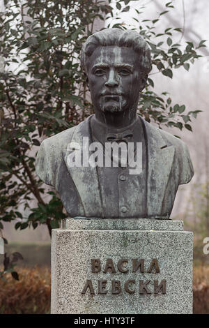 Der Nationalheld Apostel Vasil Levski-Denkmal befindet sich in der bulgarischen Stadt Burgas Stockfoto