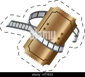 Goldenes Ticket Streifen Film Kino Bild Stock Vektor