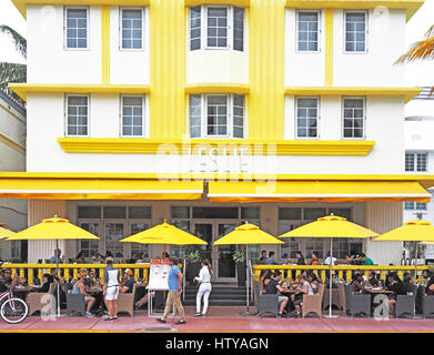 Leslie Hotel im Art-Deco-Viertel von South Miami Beach (SoBe). Stockfoto