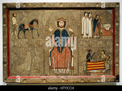 Iohannes. Ribagorza Workshop. Altar frontal von Gia, 2. Hälfte des 13. Jahrhunderts. Von der Kirche von Sant Marti von Gia, Provinz Huesca. Nationalen Kunstmuseum von Katalonien. Barcelona. Katalonien. Spanien. Stockfoto