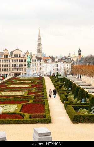 Brüssel, Belgien - März 15: Monts des Arts und Skyline von Brüssel, Hauptstadt von Belgien am 15. März 2015 Stockfoto