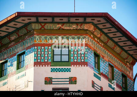 LJUBLJANA, Slowenien - Januar 4: Hauptman Haus am Preseren-Platz, eines der Schmuckstücke der Jugendstil-Architektur in Ljubljana. Aufgenommen am 4. Januar 2015 Stockfoto