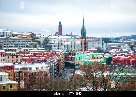 Blick über die Skyline von Göteborg in Schweden, Winter-HDR-Foto Stockfoto