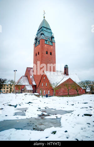 Masthugg Kirche im Winter, Göteborg, Schweden Stockfoto