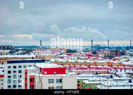 Skyline von Göteborg im Winter, HDR-Foto, Schweden Stockfoto