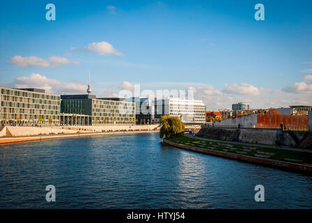 Skyline von modernen Teil Berlins mit erkennbaren Berlin Turm Stockfoto