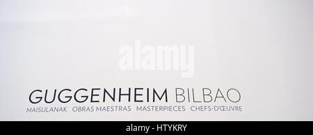Bilbao, Spanien: das Interieur des Guggenheim Museum Bilbao, das Museum für moderne und zeitgenössische Kunst, entworfen von dem Architekten Frank Gehry Stockfoto