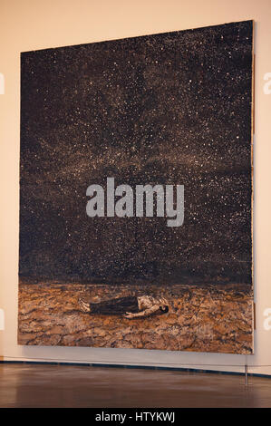 Guggenheim Museum Bilbao: das Gemälde die renommierte Ordnungen der Nacht, 1997, Acryl und Emulsion auf Leinwand, des deutschen Künstlers Anselm Kiefer Stockfoto