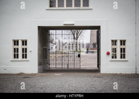 Arbeit Macht Frei Sachsenhausen KZ Gedenkstätte, Oranienburg, Deutschland Stockfoto