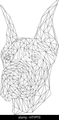 Dobermann-tierische low-Poly-Design. Dreieck-Vektor-Illustration. Stock Vektor