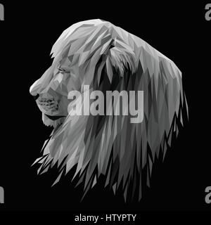 Lion animal low poly design. Triangle vector illustration. Stock Vektor