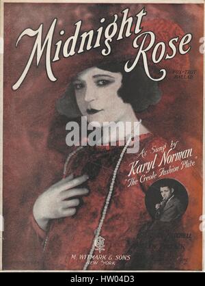 "Midnight Rose" 1923 Karyl Norman Female Impersonator Sheet Music Cover Stockfoto