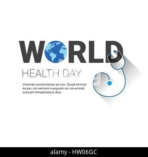 Planet-Stethoskop-Gesundheit-Welt-Tag der Erde Global Weihnachtsbanner mit Textfreiraum Stock Vektor