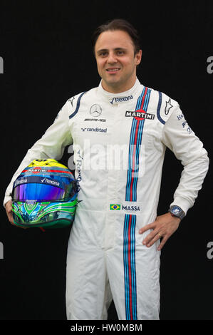 Melbourne, Australien. 23. März 2016. Williams Martini Racing Formel1-Pilot Felipe Massa Brasilien stellt für das Porträt-Sitzung vor der australischen Formel Eins Grand Prix in Melbourne, Australien, 23. März 2016. Die Australian Formula One Grand Prix stattfinden am 26. März in Melbourne. Bildnachweis: Bai Xue/Xinhua/Alamy Live-Nachrichten Stockfoto