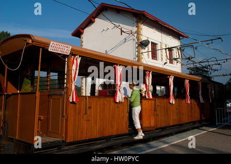 Der Petit train De La Rhune. Pyrenees-Atlantiques Abteilung, Provinz Labourd, Frankreich. Europa. Stockfoto