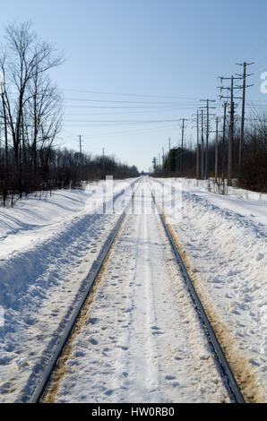 Gleise im winter Stockfoto