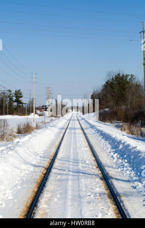 Gleise im winter Stockfoto