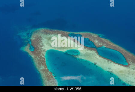 Maldives Rangali Island. Blick auf den Malediven-Inseln aus der Luft. Stockfoto