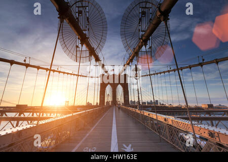 USA, New York, New York City, Brooklyn Bridge Stockfoto