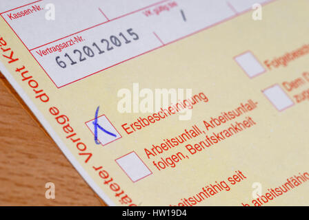 Erstes Zertifikat, Erstbescheinigung Stockfoto