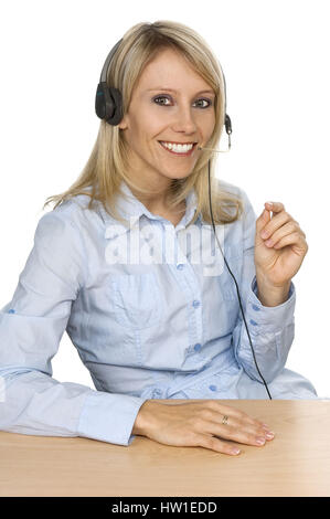 Frau mit Kopfhörer, Frau Mit Kopfhörer Stockfoto