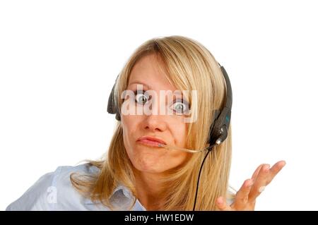 Frau mit Kopfhörer, Frau Mit Kopfhörer Stockfoto