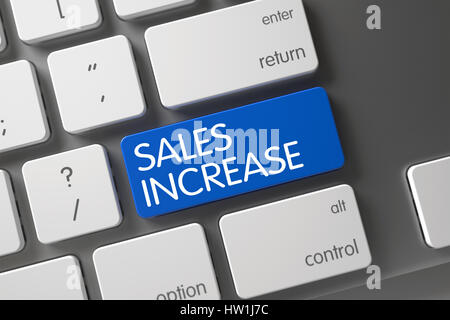 Tastatur mit blauen Knopf - Umsatzsteigerung. 3D. Stockfoto