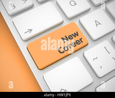 Neue Karriere - Text auf Orange Tastatur Tastatur. 3D. Stockfoto