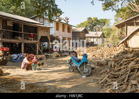 Hof in Yandabo, Myanmar Stockfoto