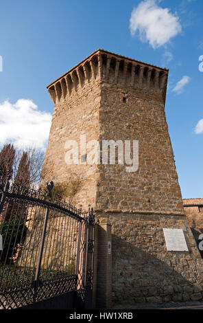 Turm von Villa Aganoor Pompilj, Monte del Lago, Magione, Umbrien, Italien Stockfoto