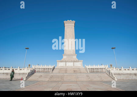 Denkmal für die Helden des Volkes auf dem Platz des Himmlischen Friedens, Peking Stockfoto