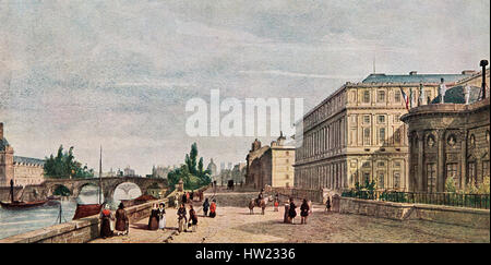 Le Palais de la Légion d'Honneur und La Cour des comptes, Paris, Frankreich im 19. Jahrhundert. Nach dem Gemälde von François Villeret. Stockfoto